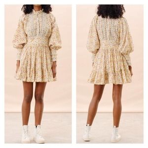 Floral Mini Dress in Cream